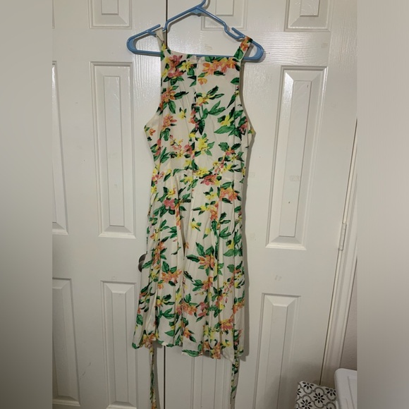 Vintage Louche cotton Strappy Midi Summer Tea Dress Floral Print. - Picture 3 of 3